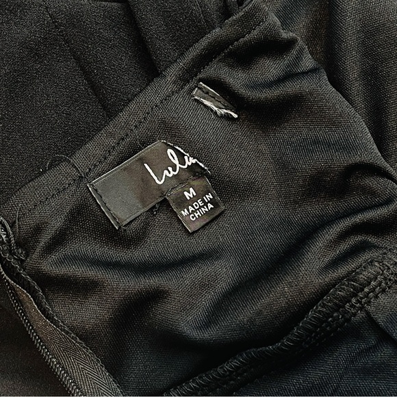 Lulus Romantic Destiny Black Square Neck Trumpet Maxi Dress MEDIUM NWOT - Picture 5 of 8